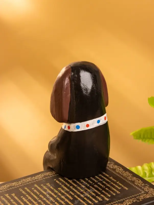 Сувенир &laquo;Щенок сидячий&raquo;, 5&times;7&times;15 см, дерево, чёрный