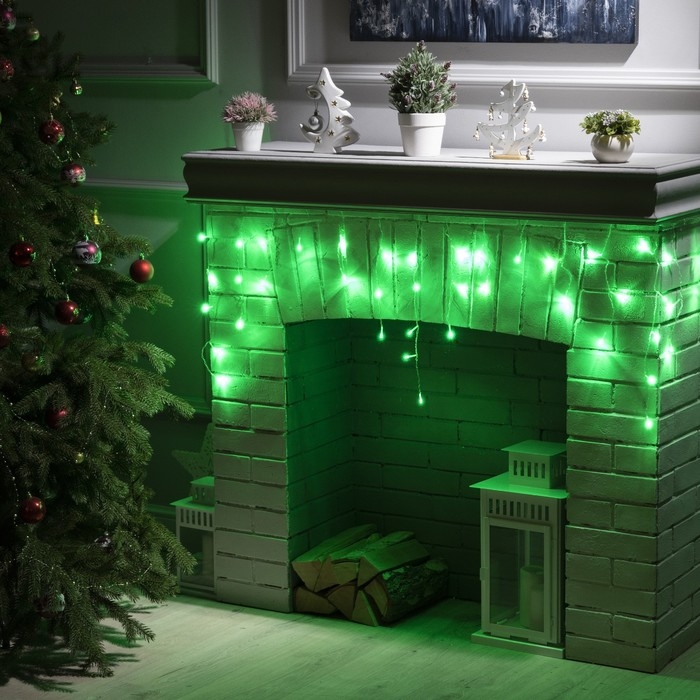 Гирлянда «Бахрома» 1.8 × 0.5 м, IP20, прозрачная нить, 48 LED, свечение зелёное, 8 режимов, 220 В Гирлянда «Бахрома» 1.8 × 0.5 м, IP20, прозрачная нить, 48 LED, свечение зелёное, 8 режимов, 220 В