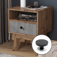 Ручка-кнопка CAPPIO, d=33 мм, h=20 мм., латунь, цвет черный Ручка-кнопка CAPPIO, d=33 мм, h=20 мм., латунь, цвет черный