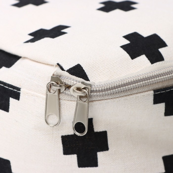 Кофр для хранения вещей &laquo;Ажур&raquo;, 55&times;42&times;25 см, цвет чёрно-молочный