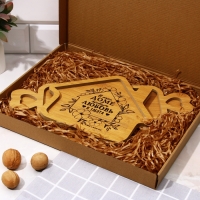 Менажница, набор 2 шт., дерево &laquo;Посуда: домашние мелочи&raquo;, домик 24х21 см., мена жница 40х12.3 см.