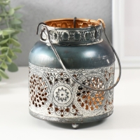 Подсвечник металл на 1 свечу "Восточное цветение" d=3,7 см 11,5х11,5х13 см