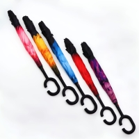 Зонт - наоборот &laquo;Цветы&raquo;, механический, 8 спиц, R = 53 см, цвет МИКС