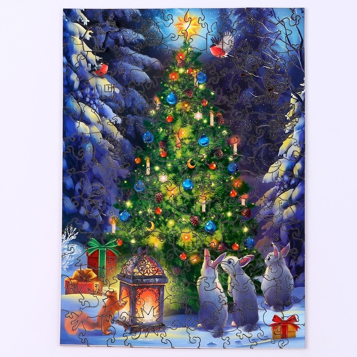 Пазл деревянный фигурный на новый год «Ночная новогодняя сказка», 145 элементов Пазл деревянный фигурный на новый год «Ночная новогодняя сказка», 145 элементов