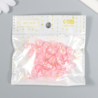 Бусины для творчества пластик "Цветок ландыша жемчужный" набор 40 шт розовый 1х0,9х0,9 см