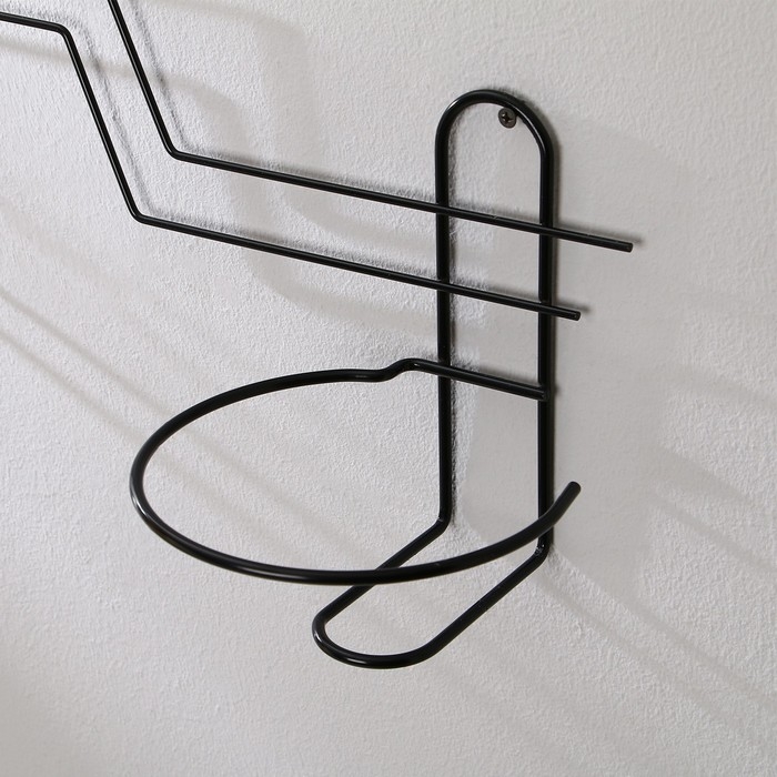 Подвес для кашпо, настенный, на 2 горшка, d=16 см, чёрный, &laquo;Волна - 2&raquo;