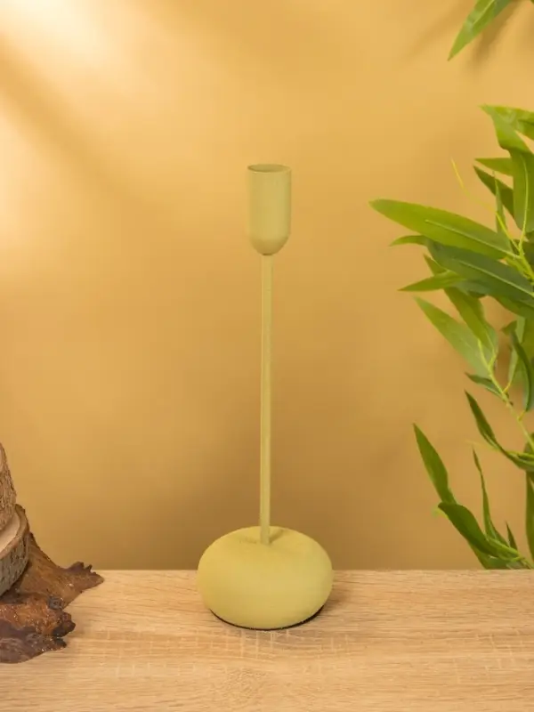 Подсвечник на 1 свечу текстурный "Оливковый" 8х8х25,5 см