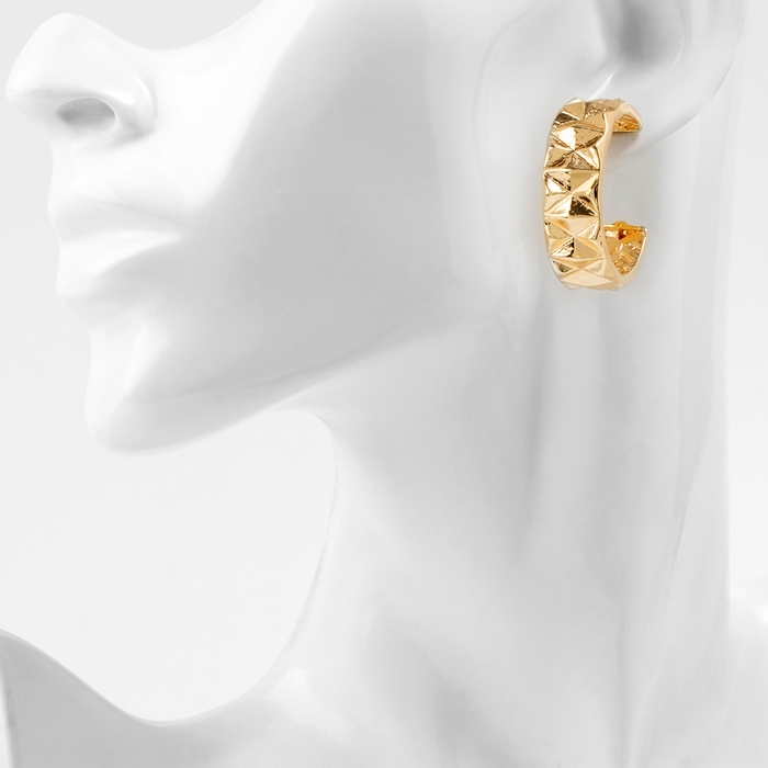 Серьги-кольца &laquo;Геометрия&raquo; орнамент, цвет золото, d=2,8 см