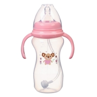 Бутылочка для кормления, ШГ &Oslash;50мм,300 мл, +6мес., цвет розовый