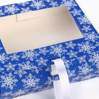 Коробка новогодняя складная &laquo;Снежинки&raquo; 20 х18 х 5 см, Новый год