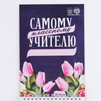 Блокнот &laquo;Самому лучшему учителю&raquo; на гребне, формат А5, 40 листов