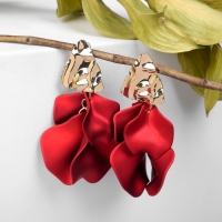 Серьги ассорти &laquo;Ветер&raquo; мятые треугольники, цвет красно-золотой