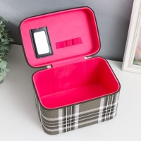 Шкатулка кожзам с зеркалом "Клетка. Зелёный" набор 3 шт 18х10х12,5 21х13х15,5 23х15х18,5 см Шкатулка кожзам с зеркалом "Клетка. Зелёный" набор 3 шт 18х10х12,5 21х13х15,5 23х15х18,5 см