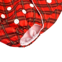 Многоразовый подгузник &laquo;Новогодняя клетка&raquo;, 0-36 мес., цвет красный, подарочная упаковка, Крошка Я