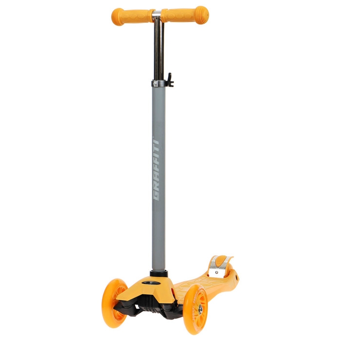Самокат GRAFFITI Baby, колёса световые PU 120/70 мм, ABEC 7, цвет оранжевый Самокат GRAFFITI Baby, колёса световые PU 120/70 мм, ABEC 7, цвет оранжевый