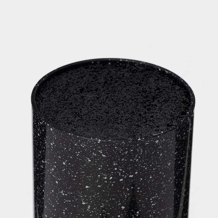 Подставка под ножи с наполнителем &laquo;Чёрный гранит&raquo;, 22&times;11 см, цвет чёрный