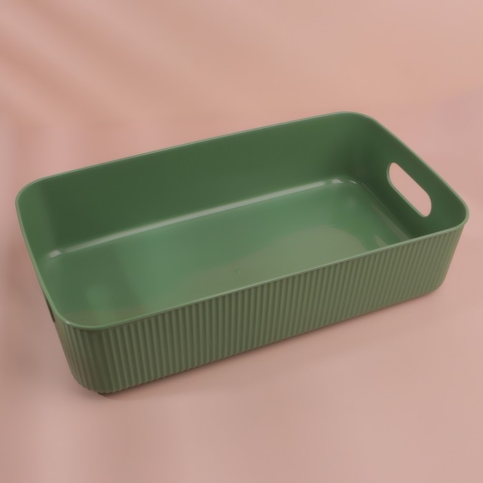 Органайзер для хранения, с ручками, 1 секция, 34 × 19 × 8 см, цвет МИКС Органайзер для хранения, с ручками, 1 секция, 34 × 19 × 8 см, цвет МИКС