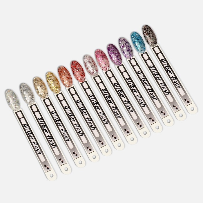 Гель лак для ногтей, &laquo;GLITTER FLASH&raquo;, 3-х фазный, 8мл, LED/UV, цвет прозрачный/розовый (07)