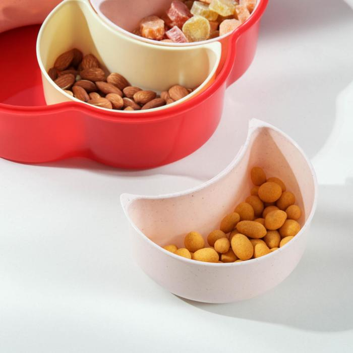 Менажница с крышкой &laquo;Барокко&raquo;, 26&times;25&times;7 см, 5 съёмных ячеек, цвет МИКС