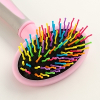 Пуходерка пластиковая мягкая с волнистыми зубьями, средняя, 9,5 х 16,5 см, розовая Пуходерка пластиковая мягкая с волнистыми зубьями, средняя, 9,5 х 16,5 см, розовая