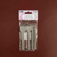 Набор строчных ромбовидных пробойников для кожи, шаг = 4 мм, 4 шт, цвет никель Набор строчных ромбовидных пробойников для кожи, шаг = 4 мм, 4 шт, цвет никель