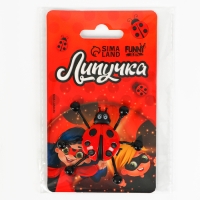 Липучка &laquo;Божья коровка&raquo;, цвета МИКС, на блистере