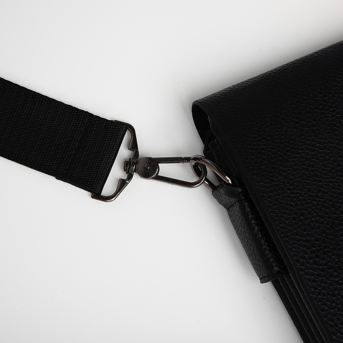 Сумка мужская через плечо TEXTURA, наружный карман, цвет чёрный Сумка мужская через плечо TEXTURA, наружный карман, цвет чёрный