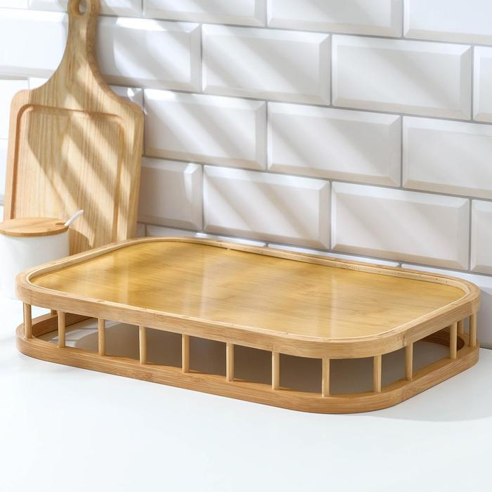 Поднос прямоугольный Доляна Jungle, 45&times;30 см, бамбук