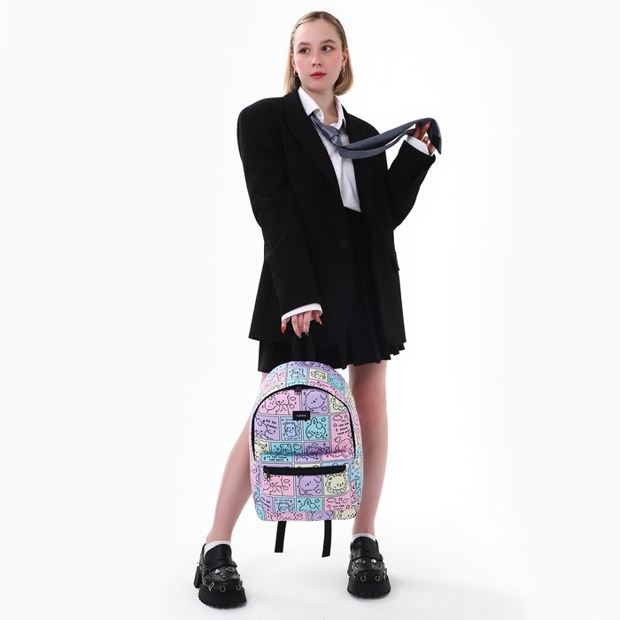 Рюкзак школьный текстильный &laquo;Зверята&raquo;, 42х14х28 см