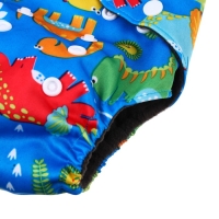 Многоразовый подгузник &laquo;Африка&raquo;, 3-15 кг, угольно-бамбуковая ткань, цвет синий, Крошка Я