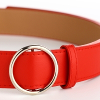 Ремень женский, ширина 3,5 см, пряжка серебро, цвет красный Ремень женский, ширина 3,5 см, пряжка серебро, цвет красный