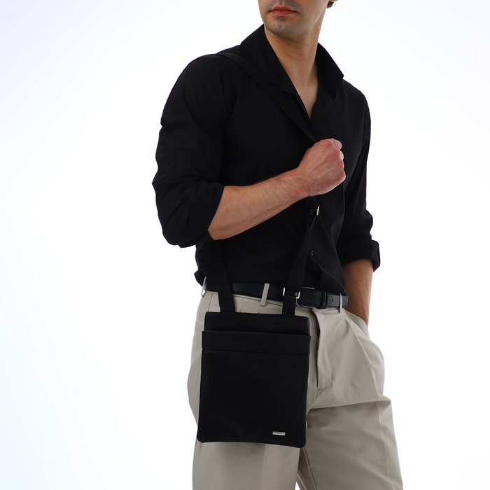 Сумка мужская через плечо TEXTURA, искусственная кожа, цвет чёрный Сумка мужская через плечо TEXTURA, искусственная кожа, цвет чёрный