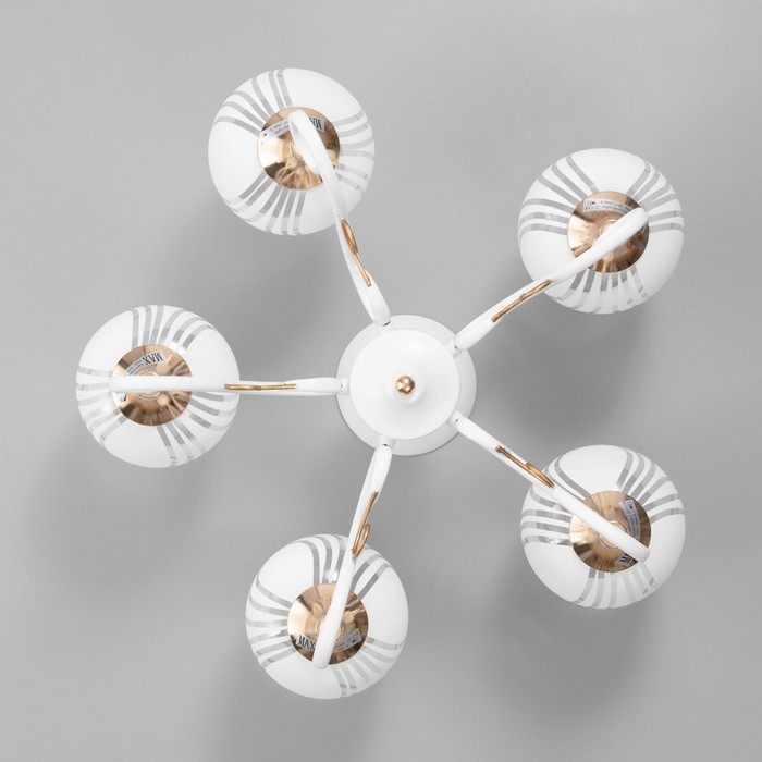 Люстра "Патриция" 5х40Вт Е27 Белый, золото 56х56х35см