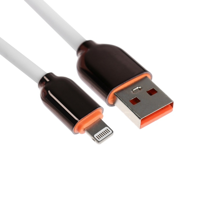 Кабель Lightning - USB, 6 A, оплётка PVC, 1 метр, белый Кабель Lightning - USB, 6 A, оплётка PVC, 1 метр, белый