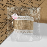 Лента из джута «Кружево», 55 мм, 4,5 ± 0,5 м, цвет бежевый Лента из джута «Кружево», 55 мм, 4,5 ± 0,5 м, цвет бежевый