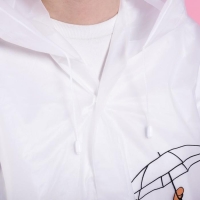 Дождевик взрослый плащ &laquo;Наслаждаюсь дождём&raquo;, размер 42-48, 60 х 110 см, цвет белый