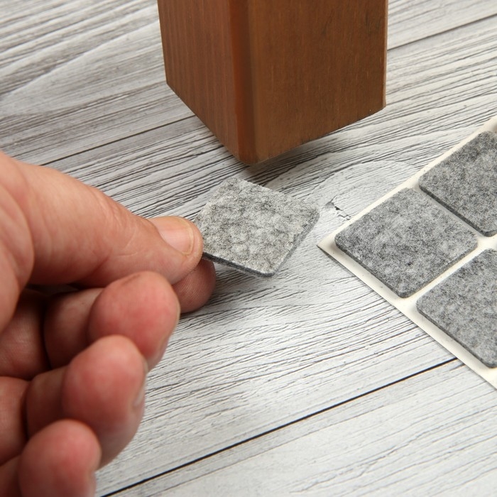 Накладка мебельная ТУНДРА, 25 х 25 мм, квадратная, серая, 18 шт.