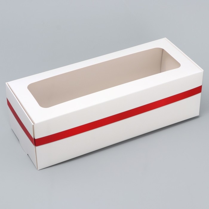 Кондитерская упаковка, коробка для кекса с окном, &laquo;Бант&raquo;, 26 х 10 х 8 см