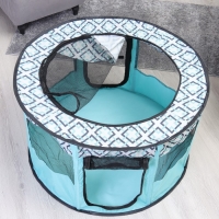 Вольер для животных, тентовый с узором, круглый, 90 х 55 см, голубой