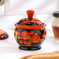 Солонка «Ягодка», с крышкой, 8,5×6 см, хохлома Солонка «Ягодка», с крышкой, 8,5×6 см, хохлома