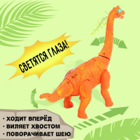 Динозавр &laquo;Брахиозавр травоядный&raquo;, работает от батареек, откладывает яйца, с проектором, цвет оранжевый
