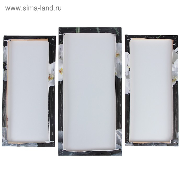 Модульная картина "Орхидеи в вазе"  (2-25х52; 1-30х60) 60х80 см