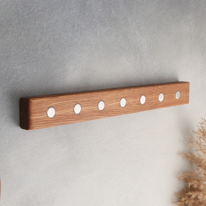 Держатель для ножей магнитный Adelica, 38 см, на 7 ножей, дуб