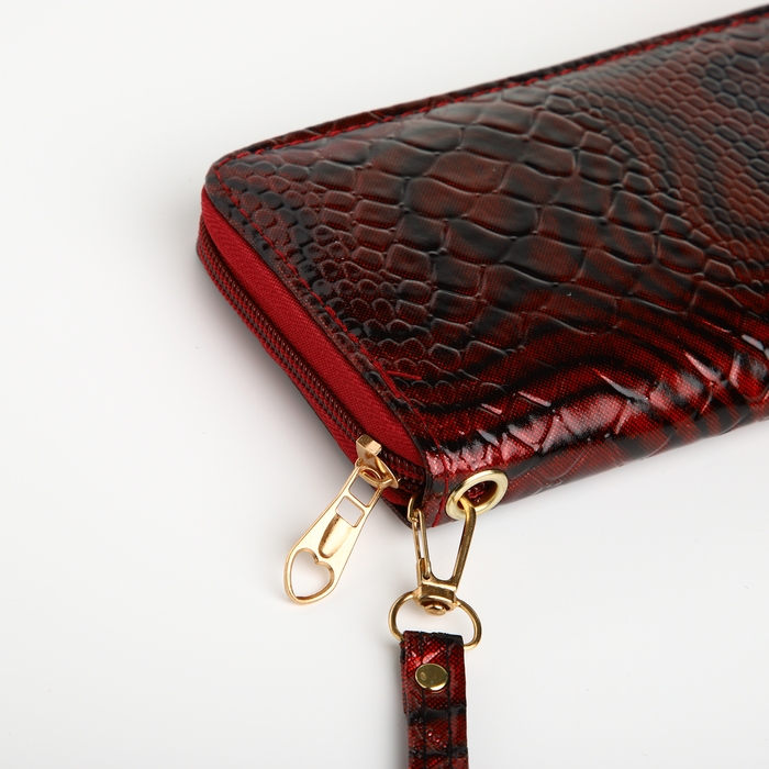 Кошелёк женский на молнии, цвет красный Кошелёк женский на молнии, цвет красный