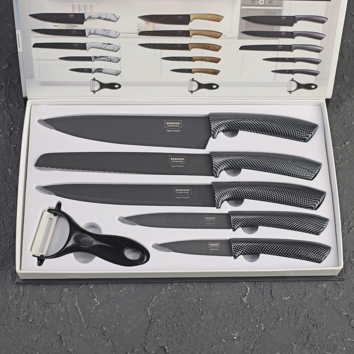 Набор кухонных принадлежностей &laquo;Гипноз&raquo;, 6 предметов, цвет чёрный