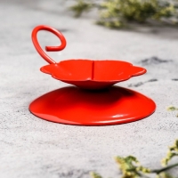 Подсвечник "Цветок Н" металл на 1 свечу, 9х3,5 см, красный Подсвечник "Цветок Н" металл на 1 свечу, 9х3,5 см, красный