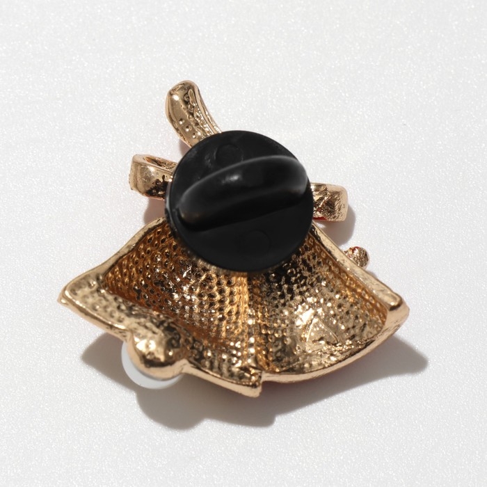 Новый год! Значок новогодний &laquo;Колокольчики&raquo; с жемчугом, цветной в золоте