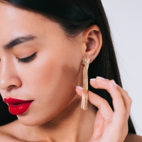 Серьги висячие &laquo;Голливуд&raquo; дождь, цвет золото, 7,5 см