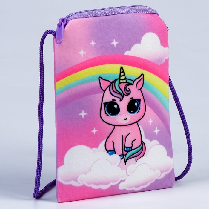 Сумка детская плюшевая Сумка детская плюшевая "Единорожка" плоская
