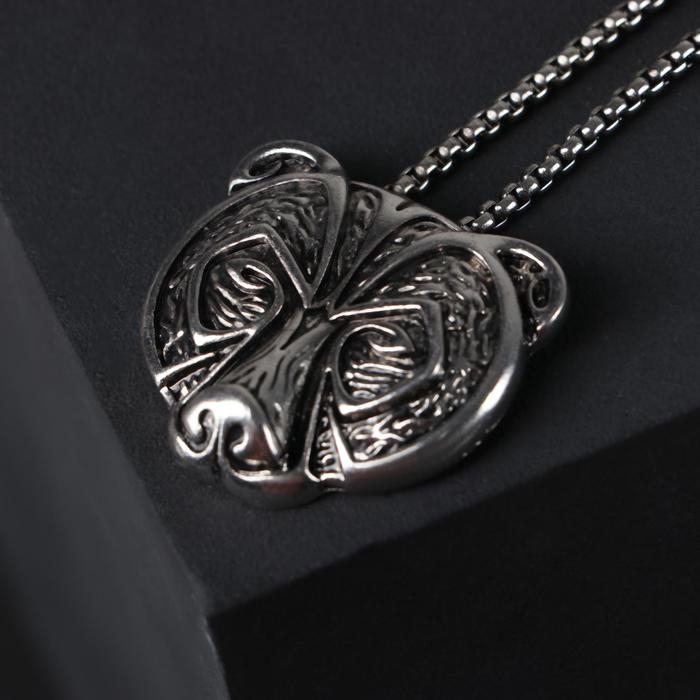 Кулон-амулет &laquo;Помпеи&raquo; медведь, цвет чернёное серебро, 70 см